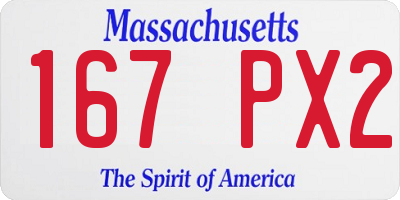MA license plate 167PX2