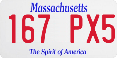 MA license plate 167PX5