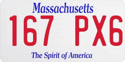 MA license plate 167PX6