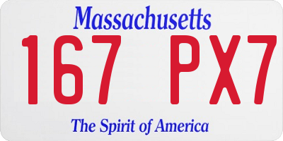 MA license plate 167PX7