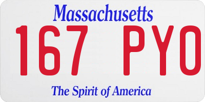 MA license plate 167PY0