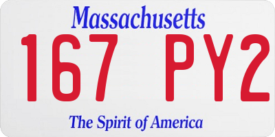 MA license plate 167PY2