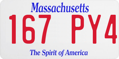 MA license plate 167PY4