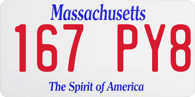 MA license plate 167PY8