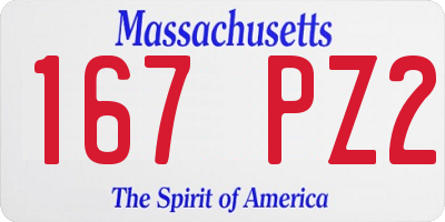 MA license plate 167PZ2