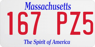 MA license plate 167PZ5