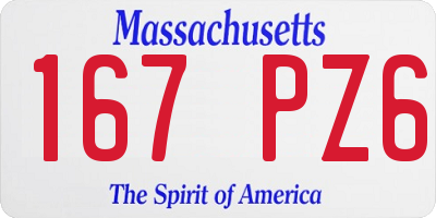 MA license plate 167PZ6