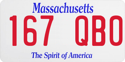 MA license plate 167QB0