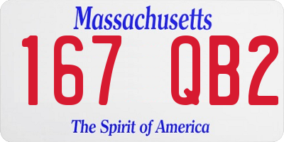 MA license plate 167QB2