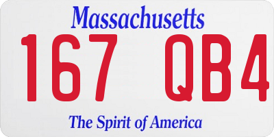 MA license plate 167QB4