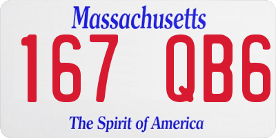 MA license plate 167QB6