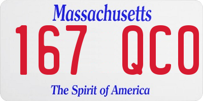 MA license plate 167QC0