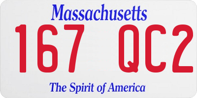 MA license plate 167QC2