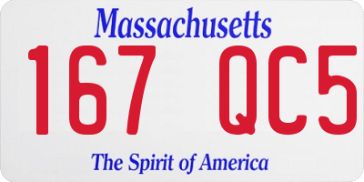 MA license plate 167QC5