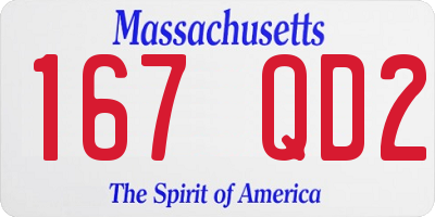 MA license plate 167QD2