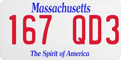 MA license plate 167QD3