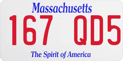 MA license plate 167QD5