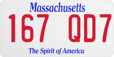 MA license plate 167QD7