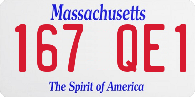 MA license plate 167QE1