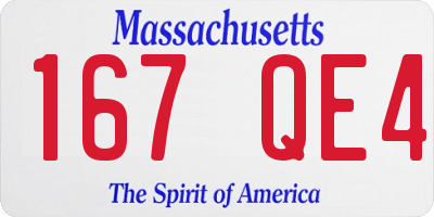 MA license plate 167QE4
