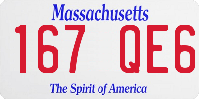 MA license plate 167QE6