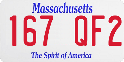 MA license plate 167QF2