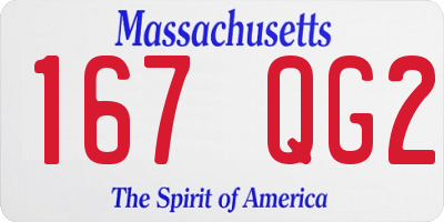 MA license plate 167QG2