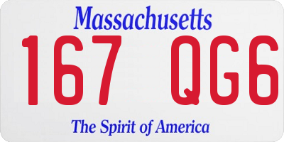 MA license plate 167QG6