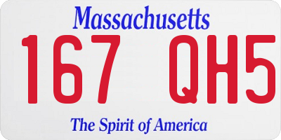 MA license plate 167QH5