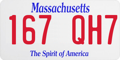 MA license plate 167QH7