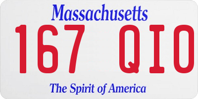 MA license plate 167QI0