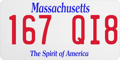 MA license plate 167QI8