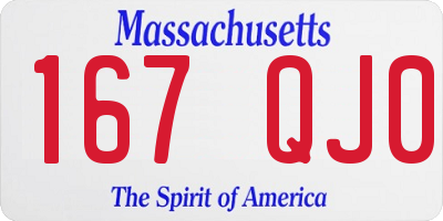 MA license plate 167QJ0