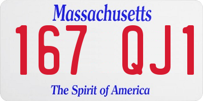 MA license plate 167QJ1
