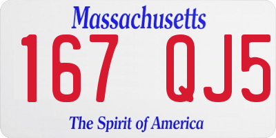 MA license plate 167QJ5