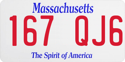 MA license plate 167QJ6