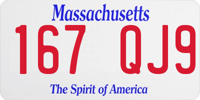 MA license plate 167QJ9