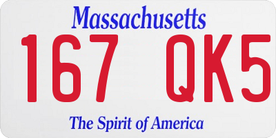MA license plate 167QK5