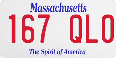 MA license plate 167QL0