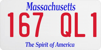 MA license plate 167QL1