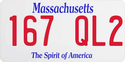MA license plate 167QL2