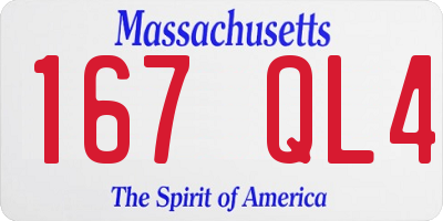 MA license plate 167QL4