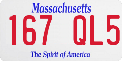 MA license plate 167QL5