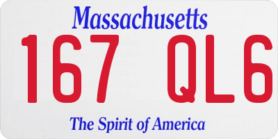 MA license plate 167QL6