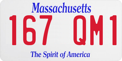 MA license plate 167QM1