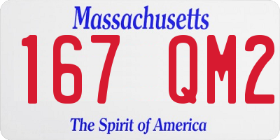 MA license plate 167QM2