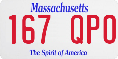 MA license plate 167QP0