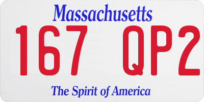 MA license plate 167QP2