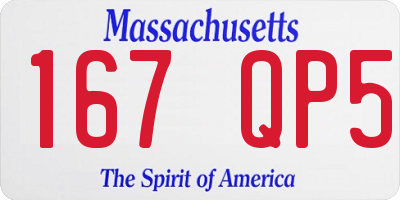MA license plate 167QP5