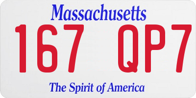 MA license plate 167QP7